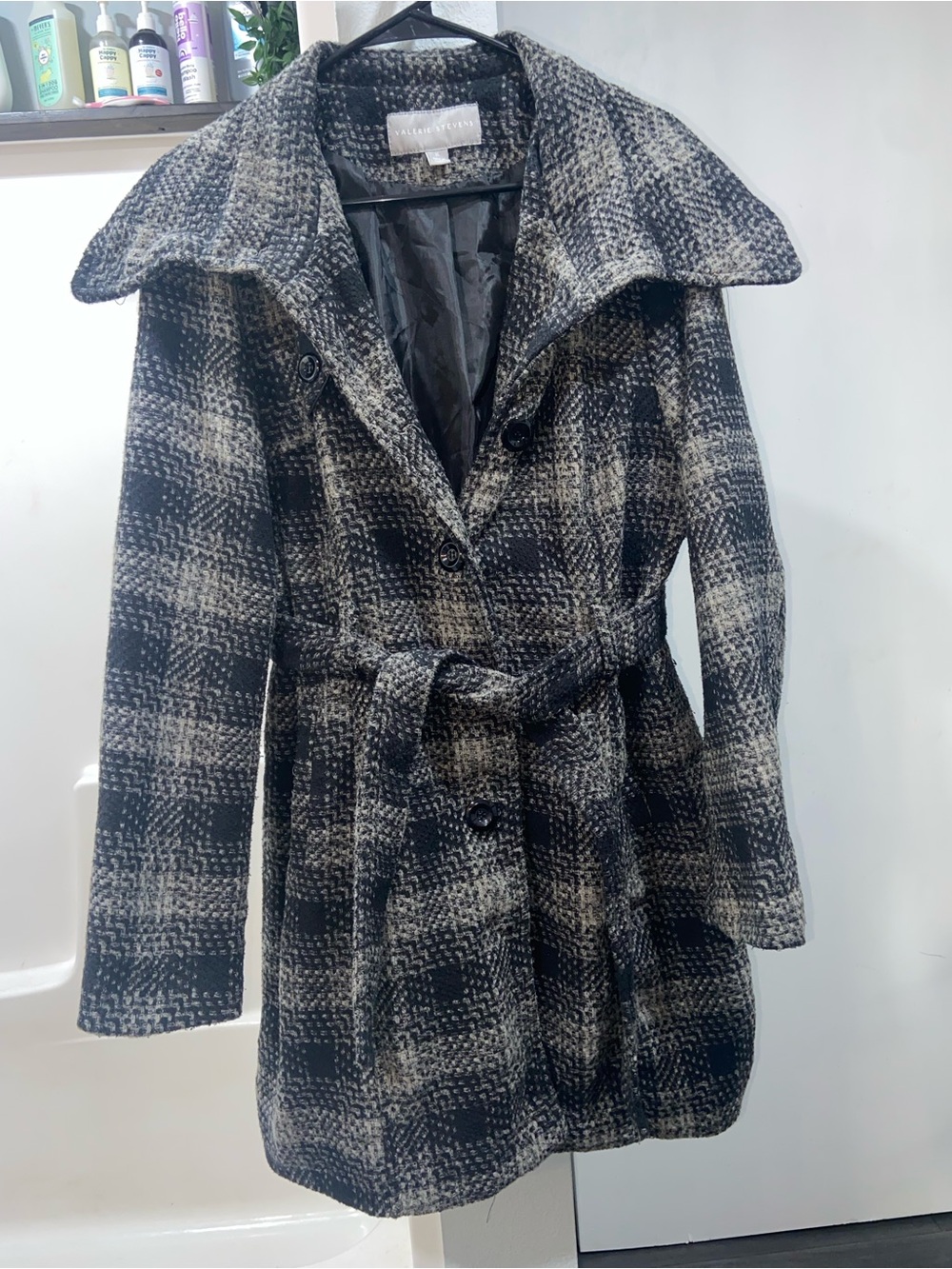 Valerie Stevens Women's Plaid Belted Coat
